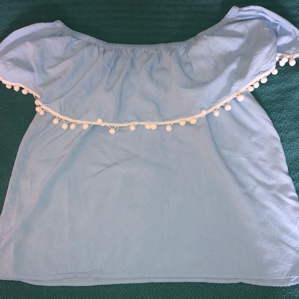 Blue off the shoulder top
